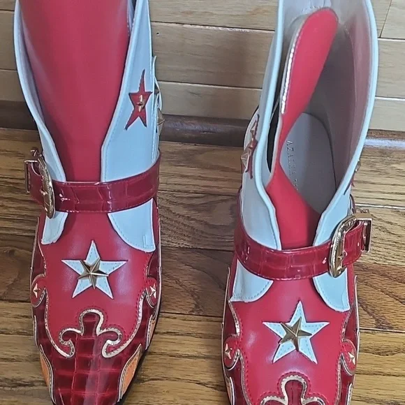 Azalea Wang Multi Colored Studded Cowboy Boot - Picture 3 of 6